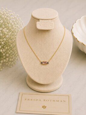 Freida Rothman Sterling Silver Radiance Pink Gem Pendant Necklace NWT $195 MSRP